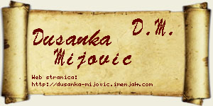 Dušanka Mijović vizit kartica
